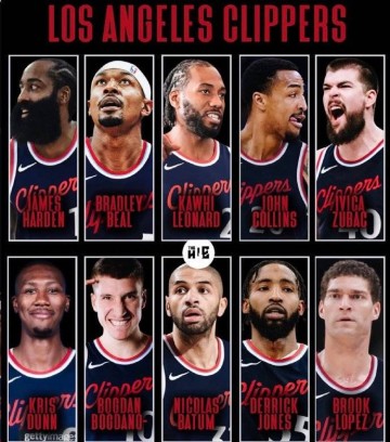 快船新赛季预计首发：哈登比尔小卡科林斯祖巴茨